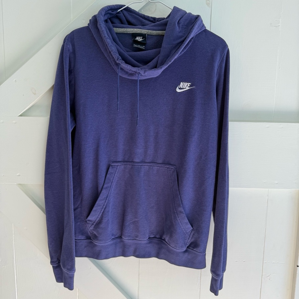 NIKE Sportswear Women's Funnel-neck‎ Hoodie Mystic Navy Size Medium Sweatshirt